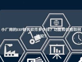 小厂用的ERP财务软件多少钱？功能和价格如何比较？