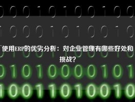 使用ERP的优劣分析：对企业管理有哪些好处和挑战？