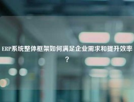ERP系统整体框架如何满足企业需求和提升效率？
