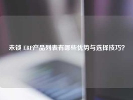 未锁 ERP产品列表有哪些优势与选择技巧？