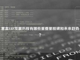 塞盒ERP发展历程有哪些重要里程碑和未来趋势？