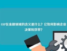 ERP在金融领域的含义是什么？它如何影响企业决策和效率？
