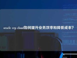 oracle erp cloud如何提升业务效率和降低成本？