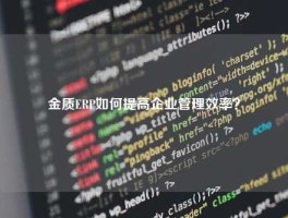 金质ERP如何提高企业管理效率？