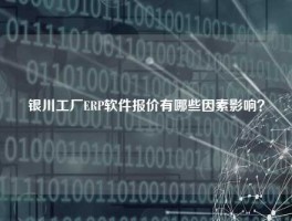 银川工厂ERP软件报价有哪些因素影响？