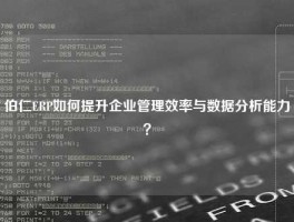 伯仁ERP如何提升企业管理效率与数据分析能力？
