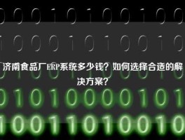 济南食品厂ERP系统多少钱？如何选择合适的解决方案？