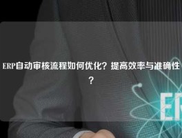 ERP自动审核流程如何优化？提高效率与准确性？