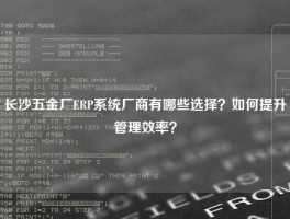 长沙五金厂ERP系统厂商有哪些选择？如何提升管理效率？