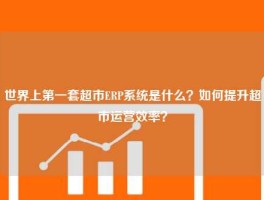 世界上第一套超市ERP系统是什么？如何提升超市运营效率？