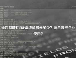 长沙制鞋厂ERP系统价格是多少？适合哪些企业使用？