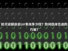 哈尔滨制造业ERP系统多少钱？如何选择合适的方案？