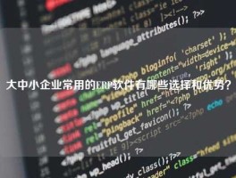 大中小企业常用的ERP软件有哪些选择和优势？