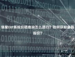 领星ERP系统价格查询怎么进行？如何获取最新报价？