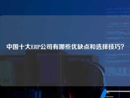 中国十大ERP公司有哪些优缺点和选择技巧？
