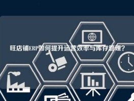旺店铺ERP如何提升运营效率与库存管理？