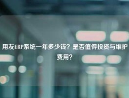 用友ERP系统一年多少钱？是否值得投资与维护费用？