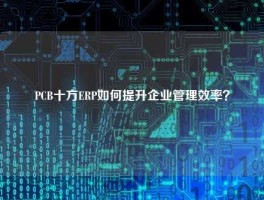 PCB十方ERP如何提升企业管理效率？