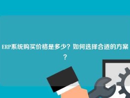 ERP系统购买价格是多少？如何选择合适的方案？