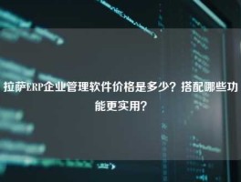 拉萨ERP企业管理软件价格是多少？搭配哪些功能更实用？