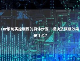 ERP系统实操训练的具体步骤、模块及预期效果是什么？