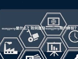 manggoerp是什么？如何提升manggoerp用户体验？