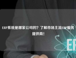ERP系统是哪家公司的？了解市场主流ERP服务提供商！