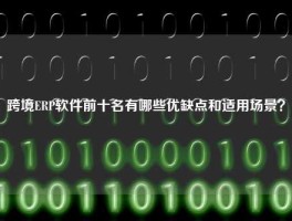 跨境ERP软件前十名有哪些优缺点和适用场景？