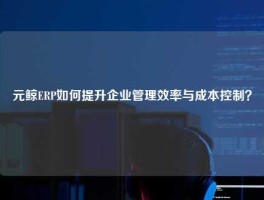 元鲸ERP如何提升企业管理效率与成本控制？