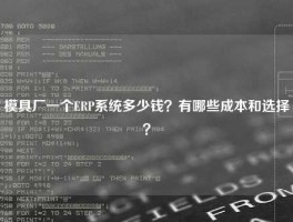 模具厂一个ERP系统多少钱？有哪些成本和选择？
