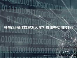 马帮ERP操作教程怎么学？有哪些实用技巧？