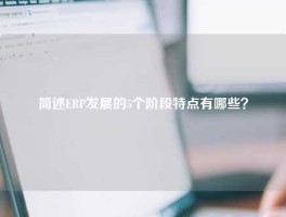 简述ERP发展的5个阶段特点有哪些？