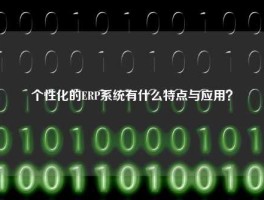 个性化的ERP系统有什么特点与应用？