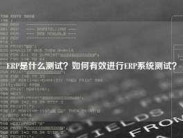 ERP是什么测试？如何有效进行ERP系统测试？