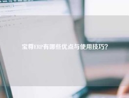 宝尊ERP有哪些优点与使用技巧？