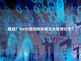 模具厂ERP价格如何影响企业管理效率？