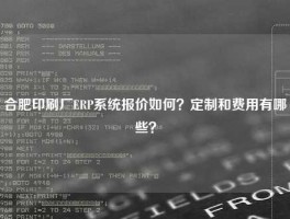 合肥印刷厂ERP系统报价如何？定制和费用有哪些？