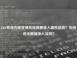 ERP系统仓库管理系统需要录入哪些信息？如何优化数据录入流程？