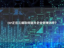 ERP正在云端如何提升企业管理效率？