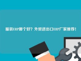服装ERP哪个好？外贸进出口ERP厂家推荐！