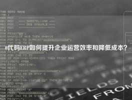 0代码ERP如何提升企业运营效率和降低成本？
