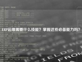 ERP运维需要什么技能？掌握这些必备能力吗？