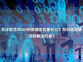 会计软件和ERP的市场定位是什么？如何选择适合的解决方案？