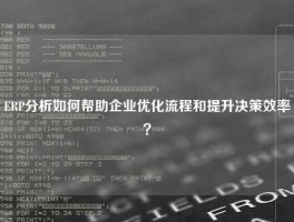 ERP分析如何帮助企业优化流程和提升决策效率？