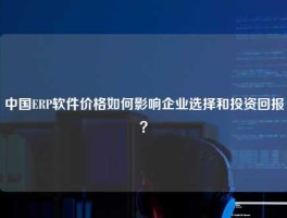 中国ERP软件价格如何影响企业选择和投资回报？