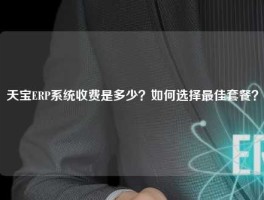 天宝ERP系统收费是多少？如何选择最佳套餐？