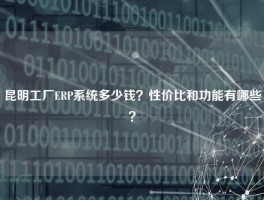 昆明工厂ERP系统多少钱？性价比和功能有哪些？