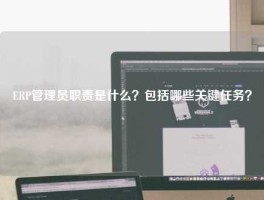 ERP管理员职责是什么？包括哪些关键任务？