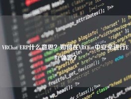 VRChat ERP什么意思？如何在VRChat中安全进行ERP体验？