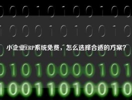 小企业ERP系统免费，怎么选择合适的方案？